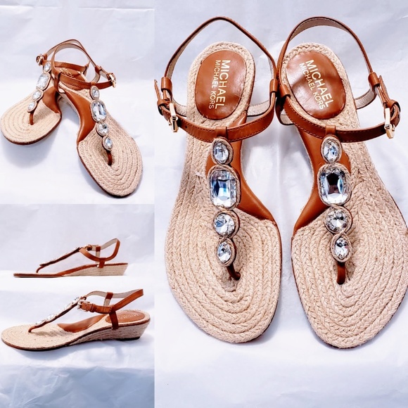 Michael Kors Shoes - Michael Kors T-Strap jeweled espadrilles 6.5M💞🦄